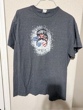 Delta Pro Weight Gray Crewneck Tee with Logo Tag